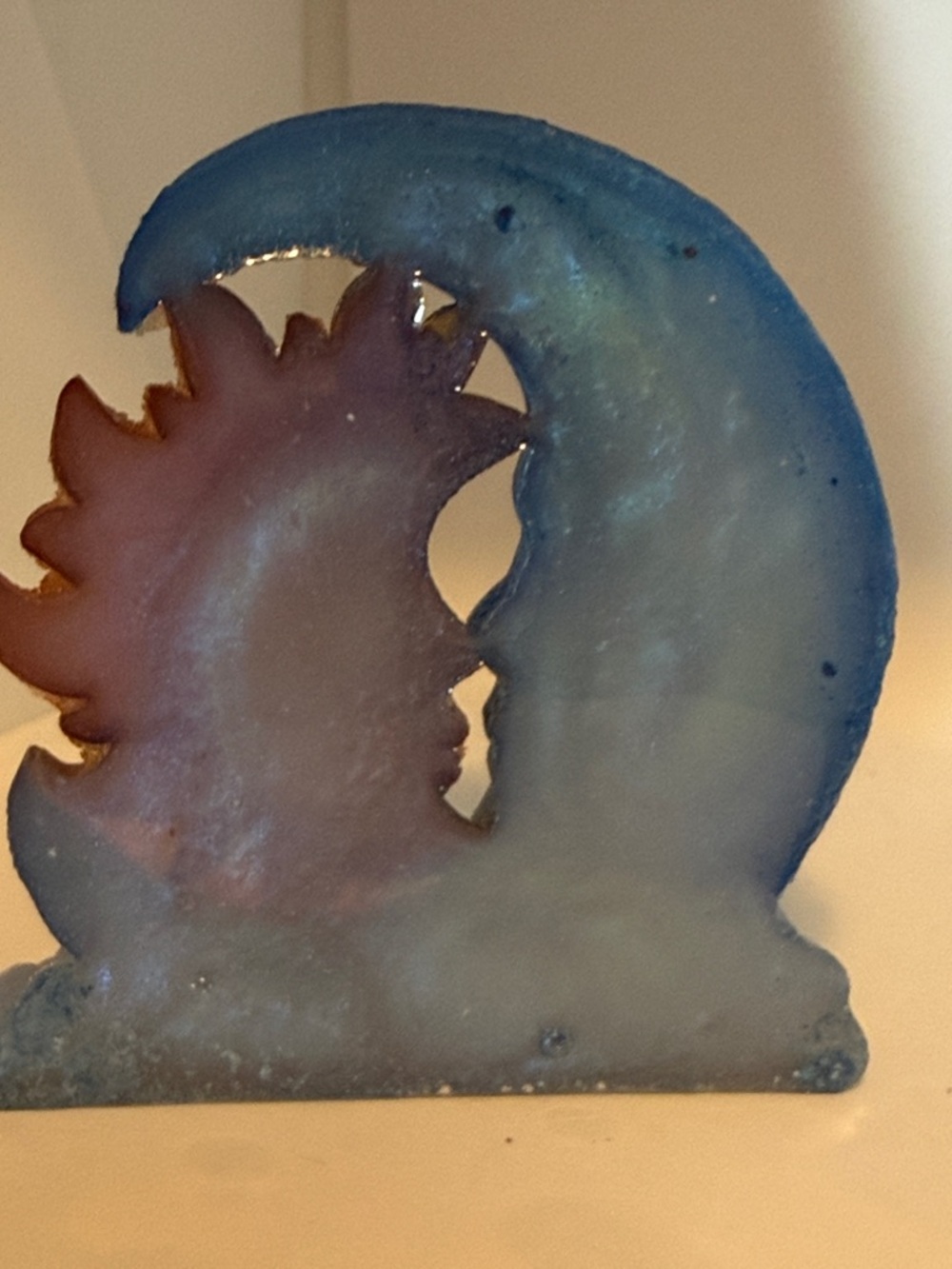Unique Resin,Blue Moon & Copper Sun Resin Sculpture - Home Art Decor - Picture 8 of 9